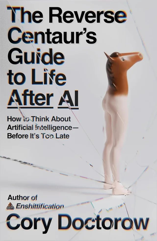 The cover of The Reverse Centaur's Guide to Life After AI.