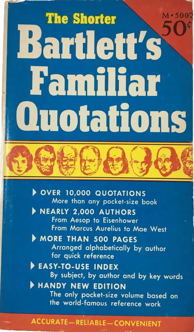 The cover of The Shorter Bartlett's Familiar Quotations.